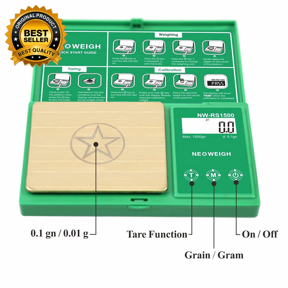Reloading Scale Powder Scale for Reloading, 1500 Grains X 0.1 Gn