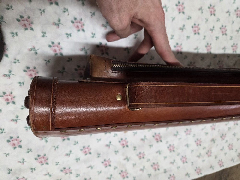 Vintage Jack Justis Leather Pool Cue Case Excellent Condition