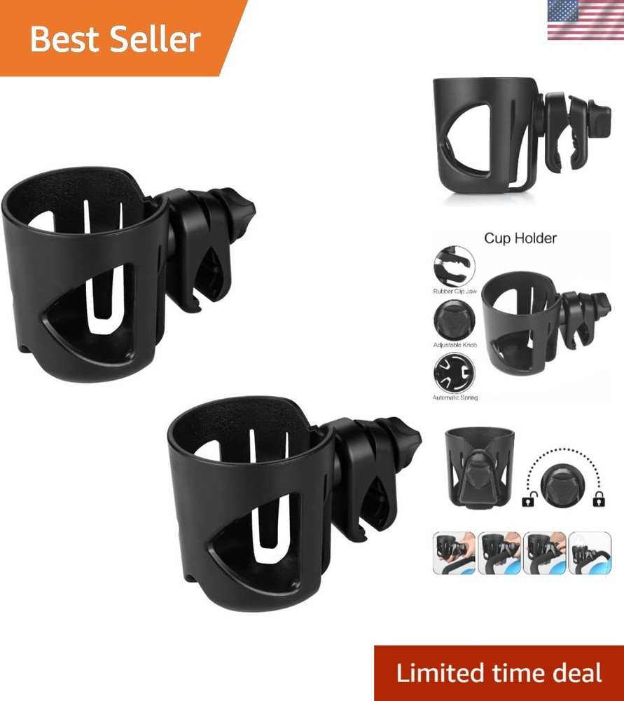Universal Cup Holder, Stroller Cup Holder, 360° Rotatable Large Caliber Designed