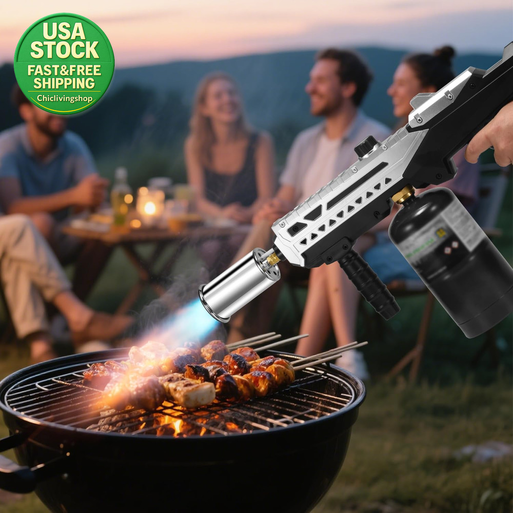 Propane Torch Gun Adjustable Flame Lightweight Searing BBQ Camping Fire Starter