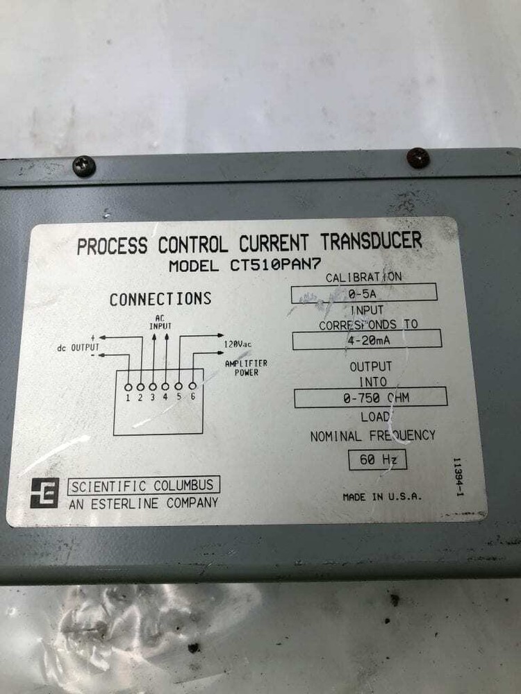 Esterline CT510PA7 Process Control Current Transducer 120VAC 60Hz