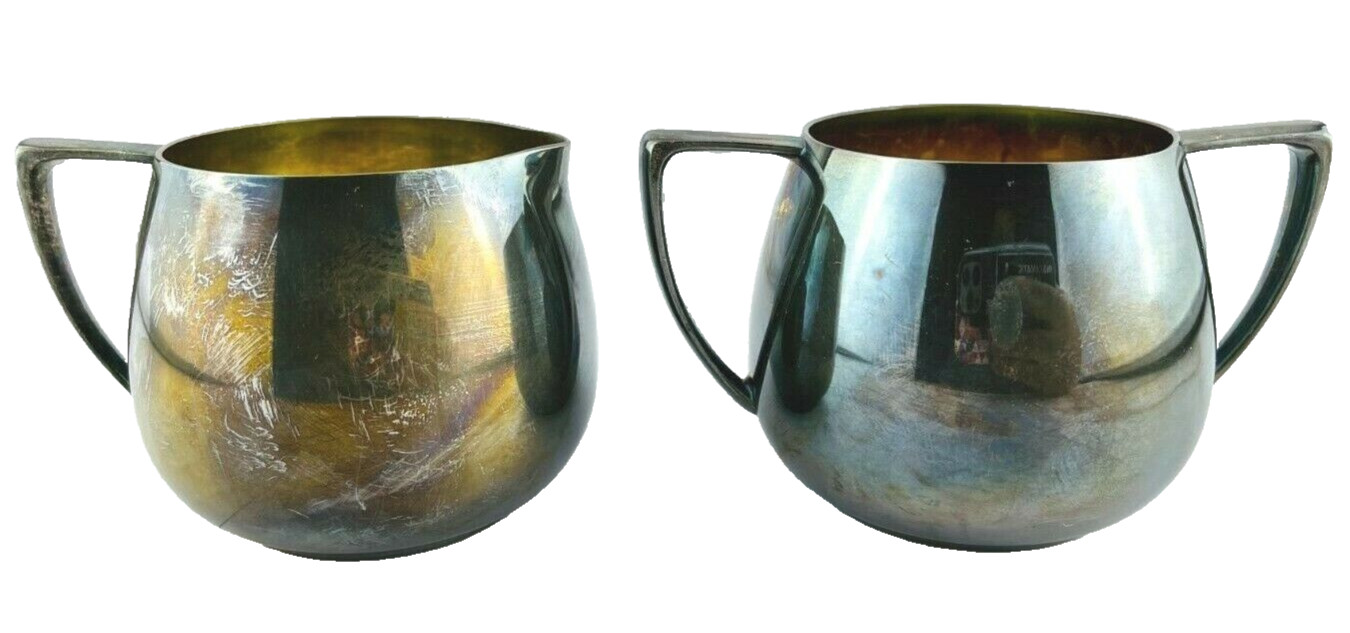 Vintage Empire Crafts Sugar and Creamer Set Quadruple Silver Plate Elegant Decor