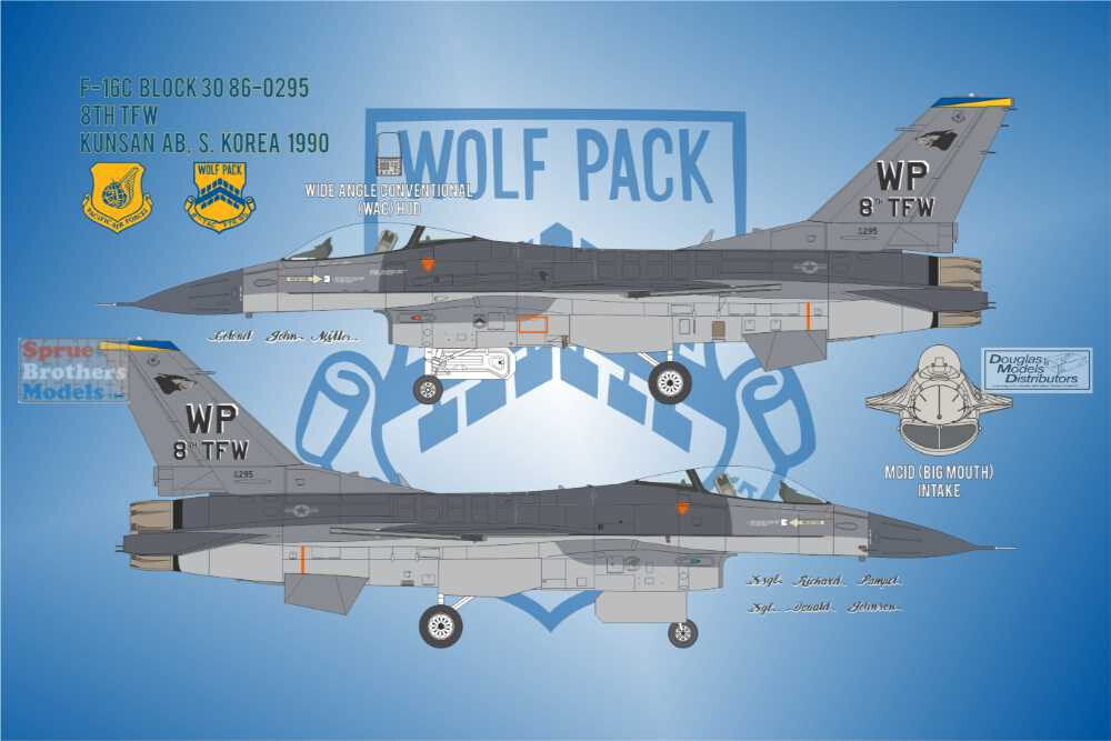 BMA48037 1:48 Bullseye Model Aviation Decals - 'PACAF Vipers' (F-16C F-16CG