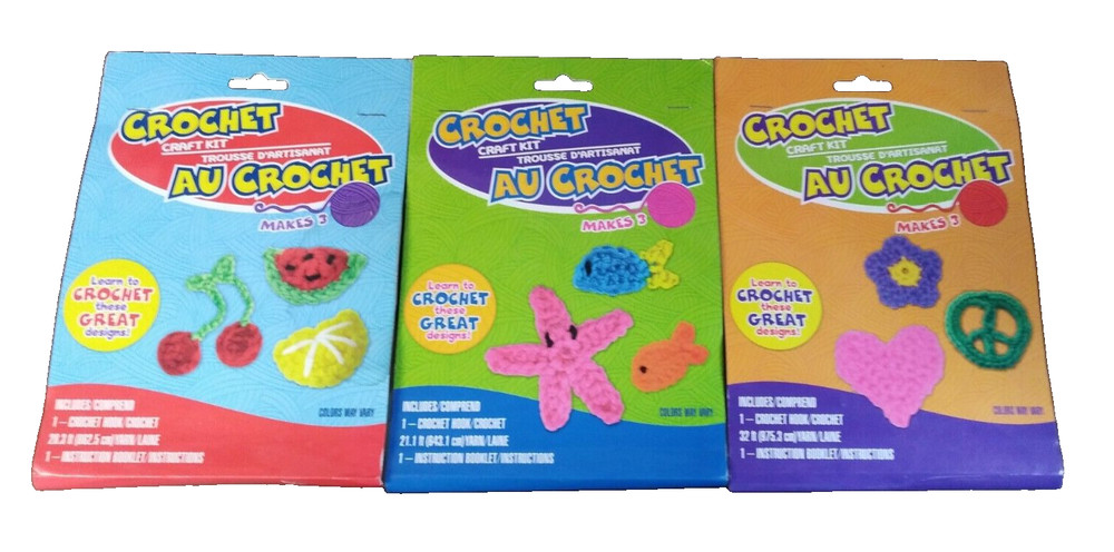 3 My First Crochet Set Includes Yarn/Hook/Instructions