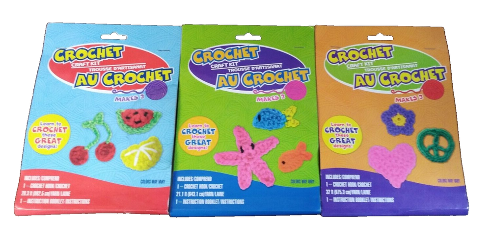 3 My First Crochet Set Includes Yarn/Hook/Instructions