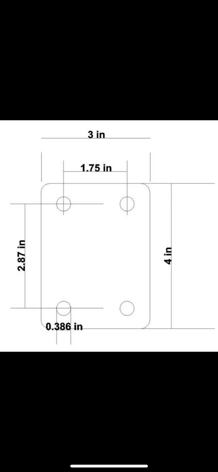 caster wheel mounting plate 1/4” steel (Set Of 4)