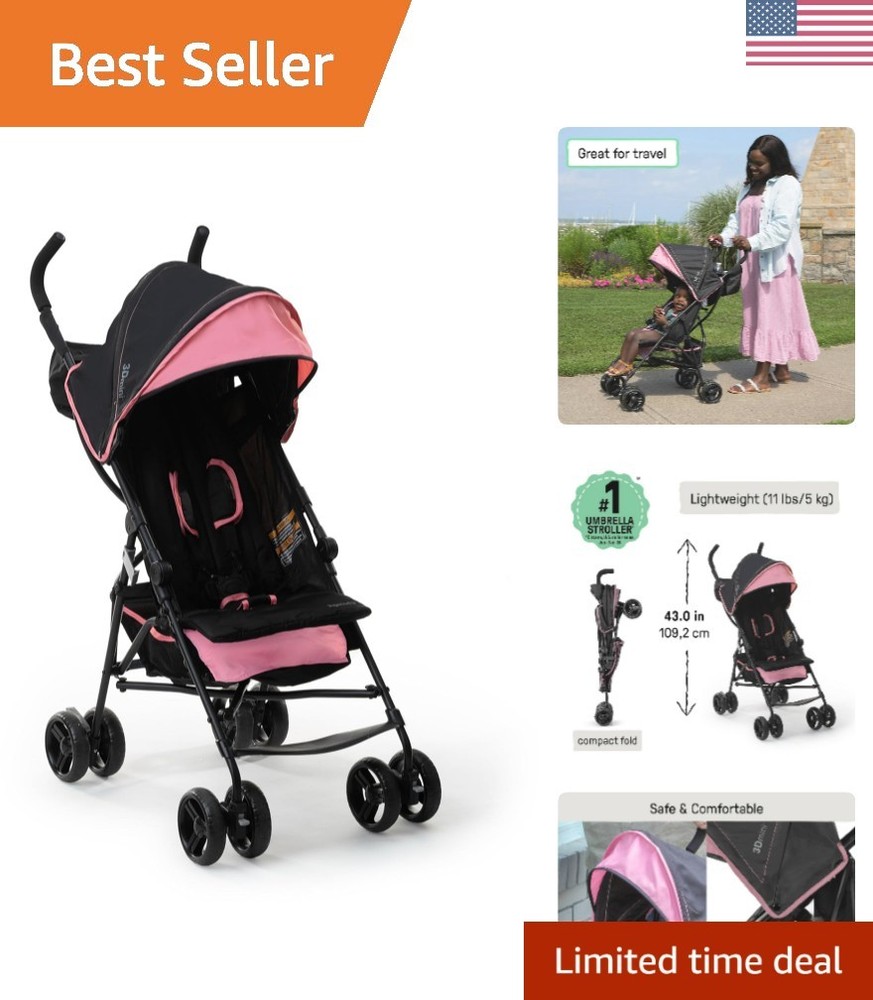 3D Mini Convenience Stroller – Lightweight Stroller with Compact Fold, Multi-...