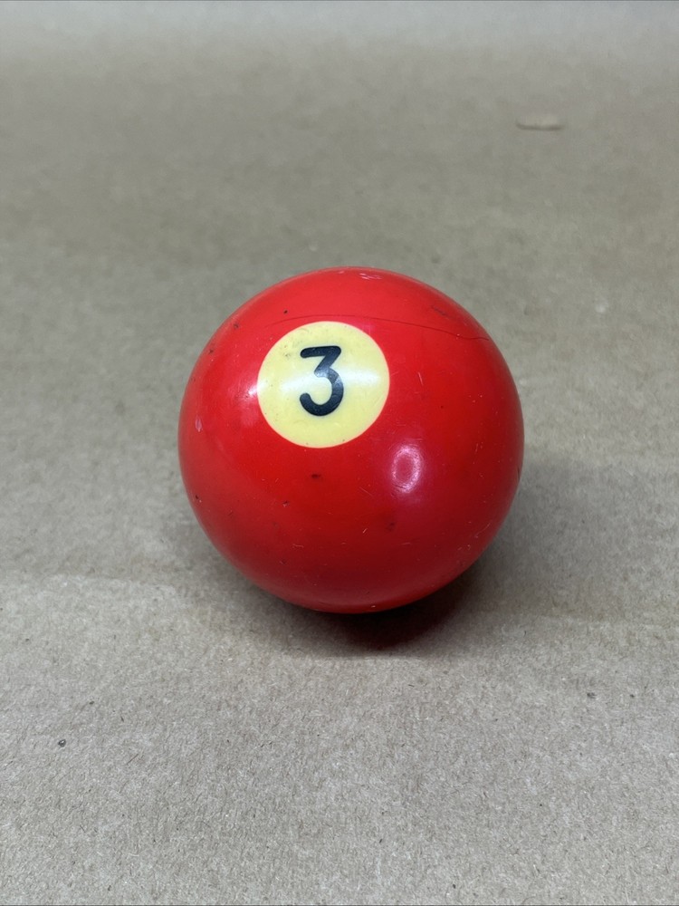 Pool Ball #3 Red Solid Single Individual Billiard 2 1/4” Replacement Vintage