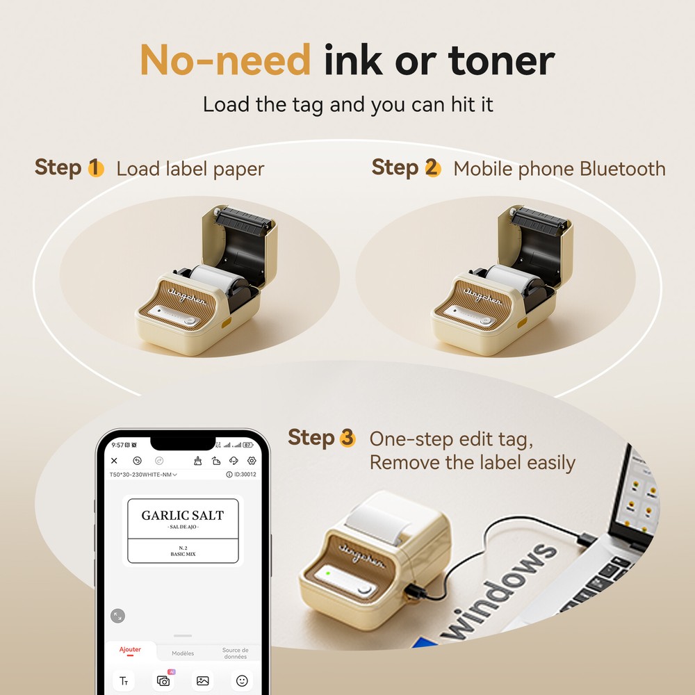 NIIMBOT B21 Label Maker Machine with Tapes Portable Bluetooth Thermal Printer