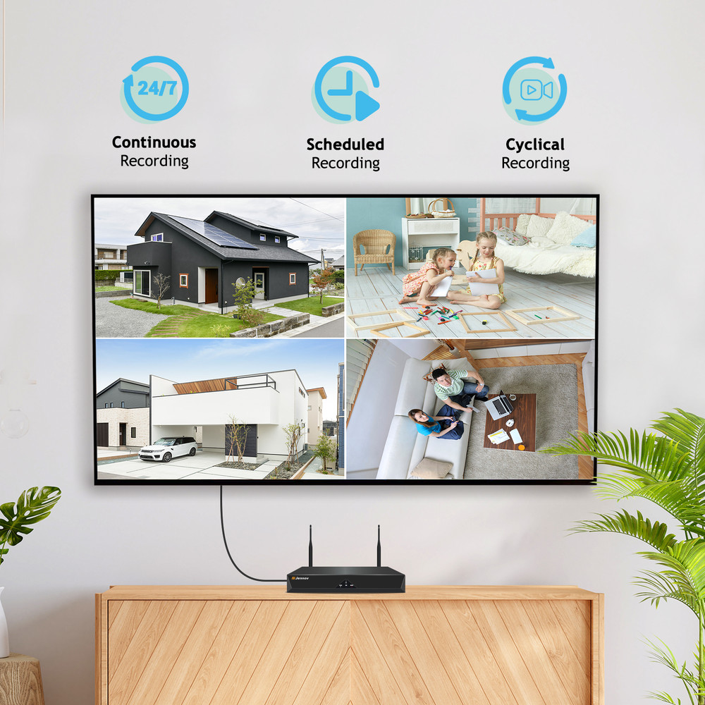 5MP Wireless CCTV Home Security Camera System Auto Cascading NVR AI Detection