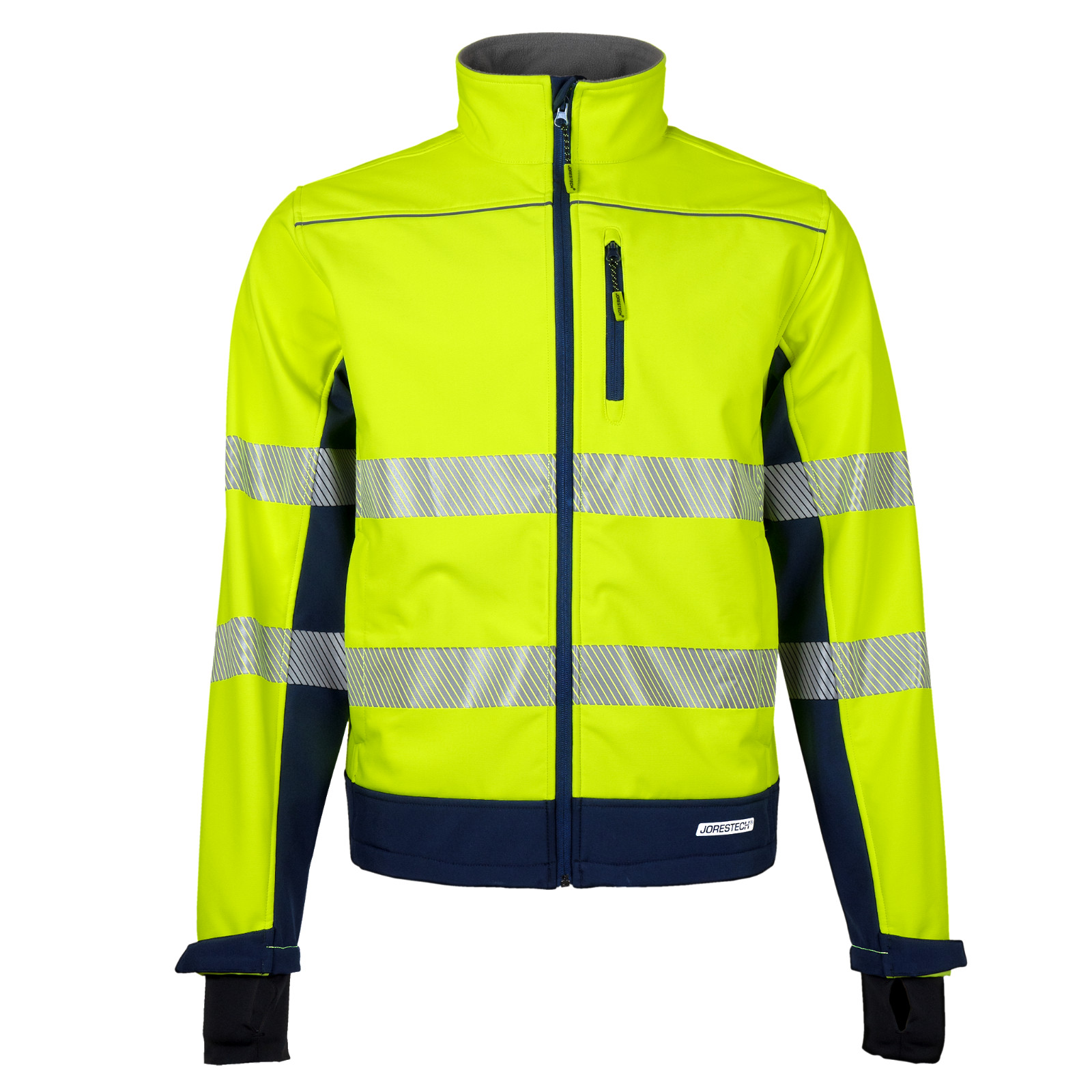 Hi-Vis Soft Shell Safety Jacket Fleece Lined with Reflective Class 3 JORESTECH