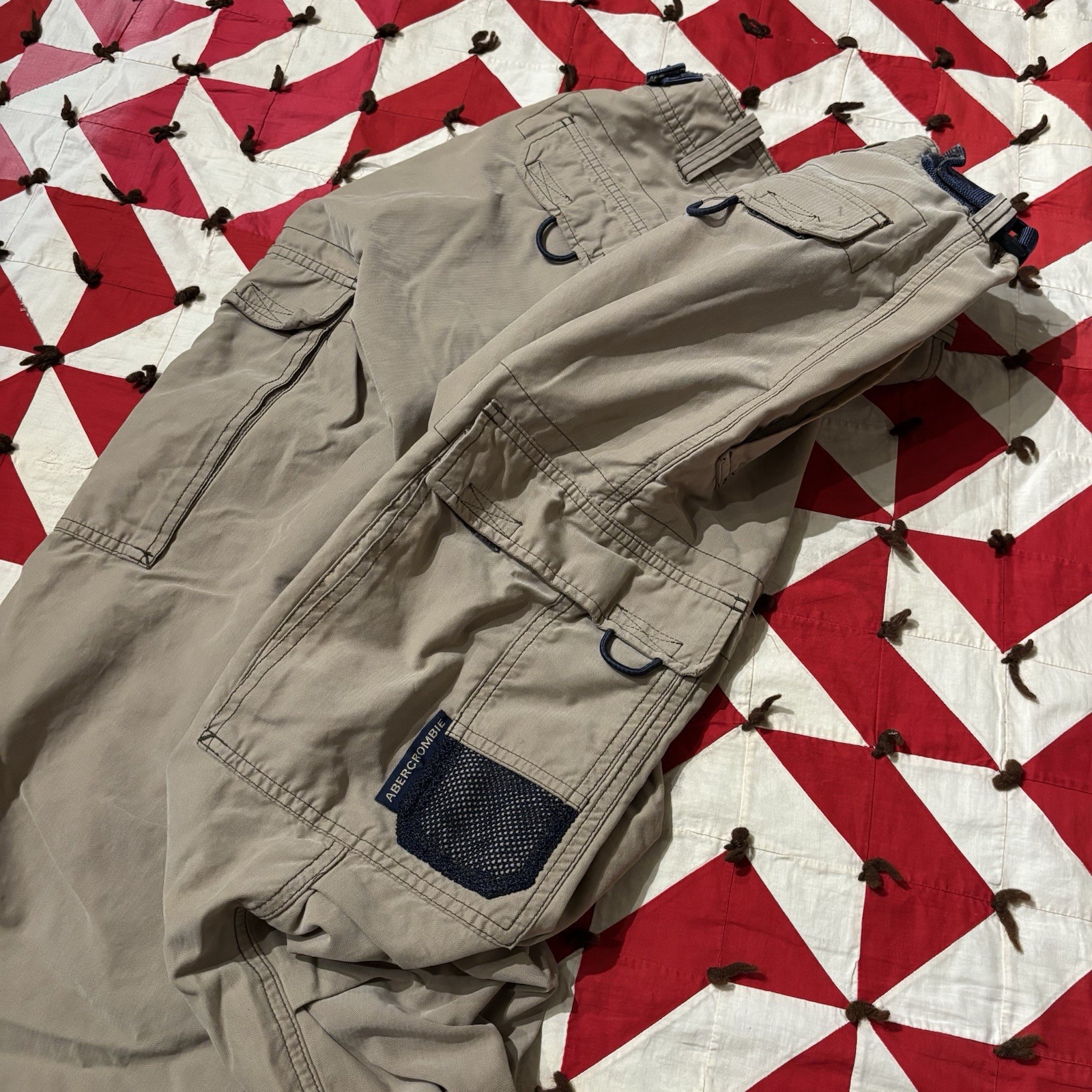 Vintage Y2K Abercrombie And Fitch Beige Cargo Pants Mens As Is Worn