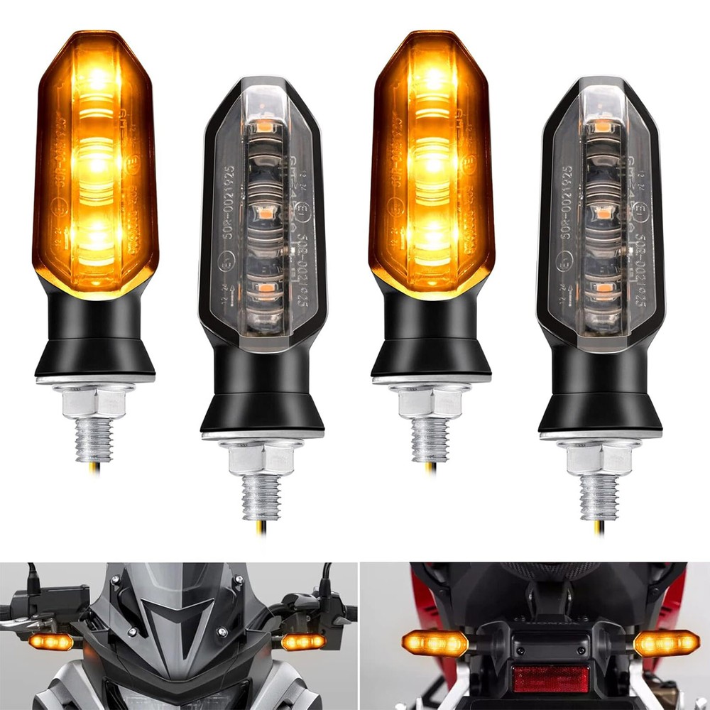 4X Motorcycle Led Turn Signal Indicator Blinker Amber Lights Universal Durable
