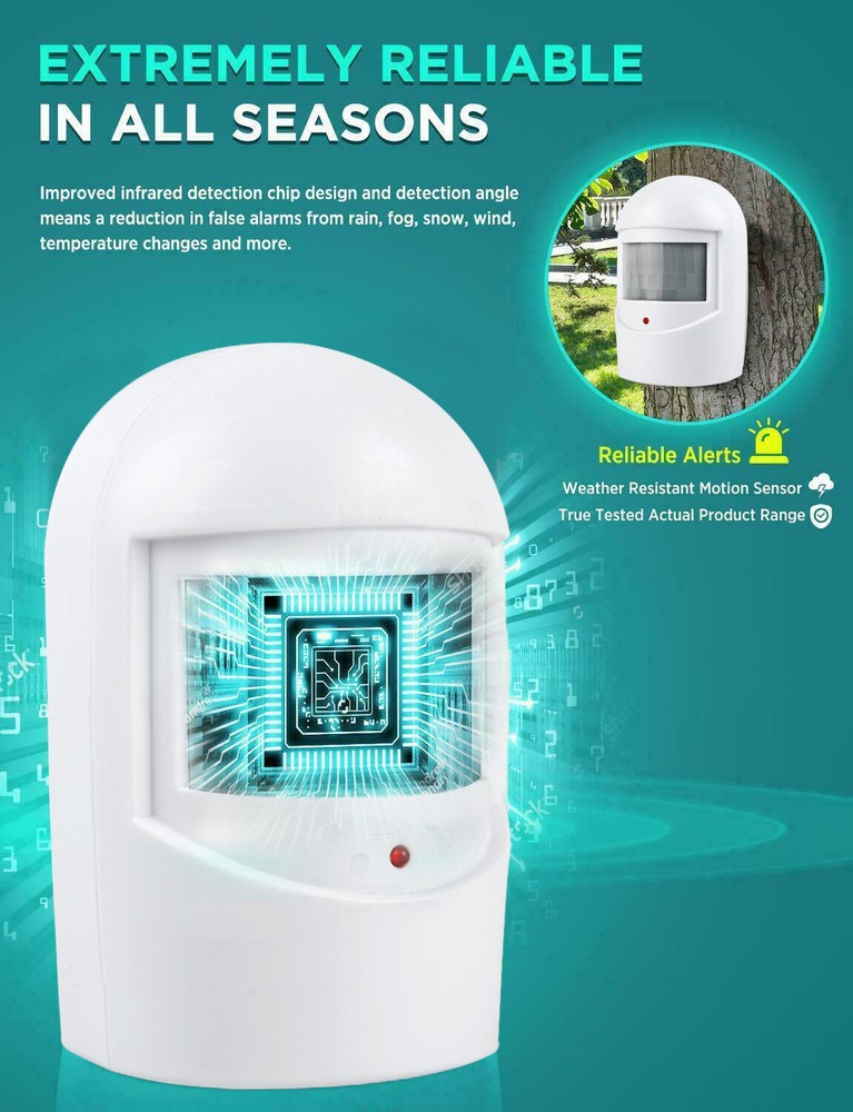 600FT Wireless Motion Sensor System Driveway Alarm Alert Security Indoor