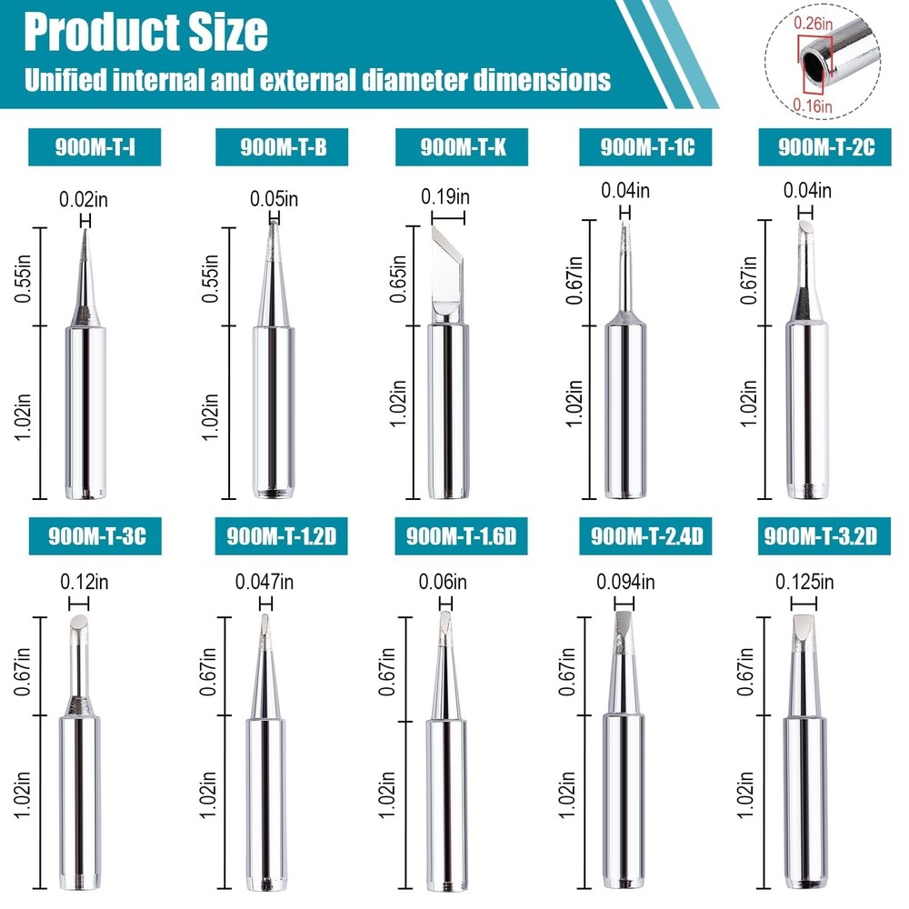 10 Pcs 900M Soldering Iron Tips, Replacement Compatible with...