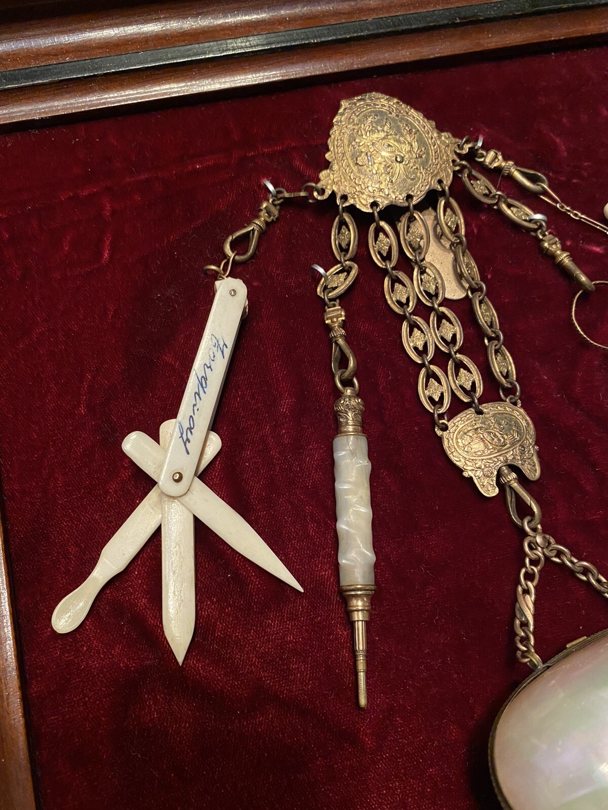 Victorian Antique Gold Filled Chatelaine