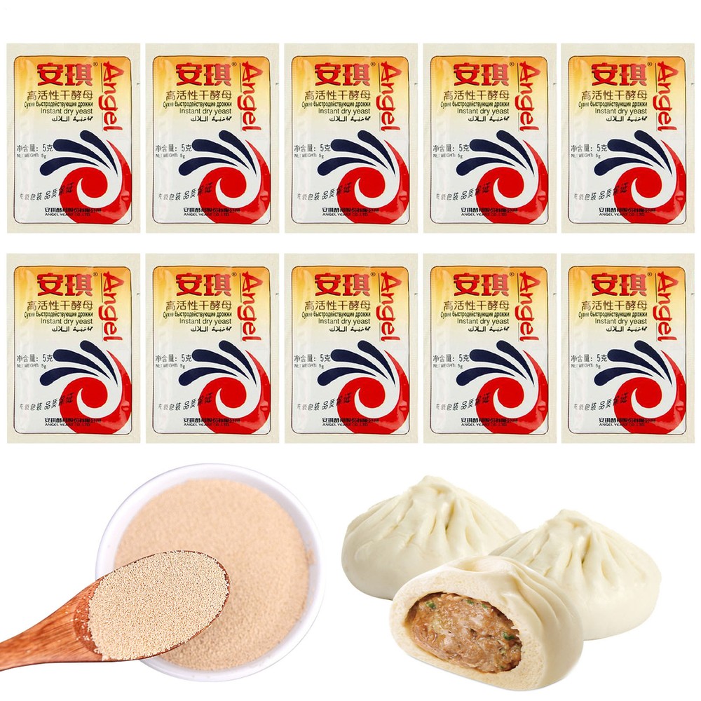 10-Pack High Strength Instant Dry Yeast for Household Baking, Quick Fermentation