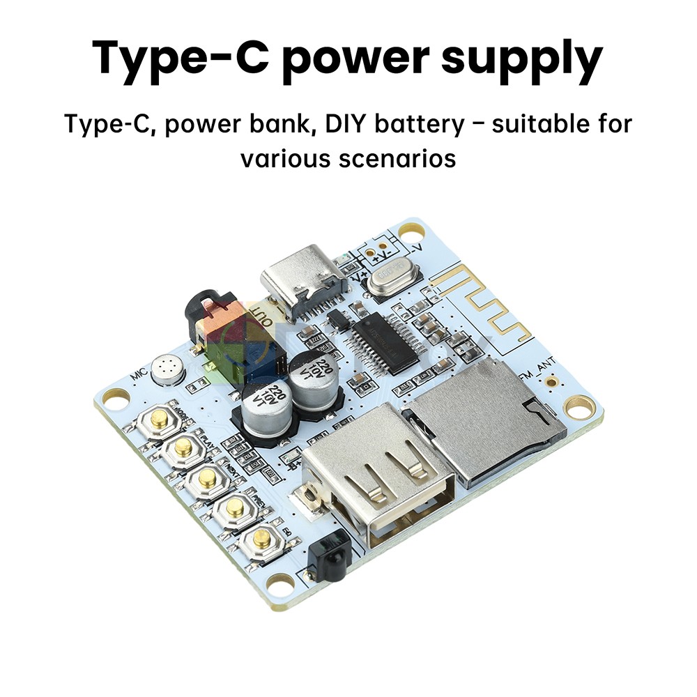 Bluetooth 5.4 Audio Receiver Board MP3 Lossless Decoder Decoding Module Type-C