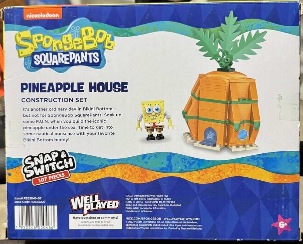 SpongeBob Squarepants Pineapple House Snap & Switch Construction Set New Sealed