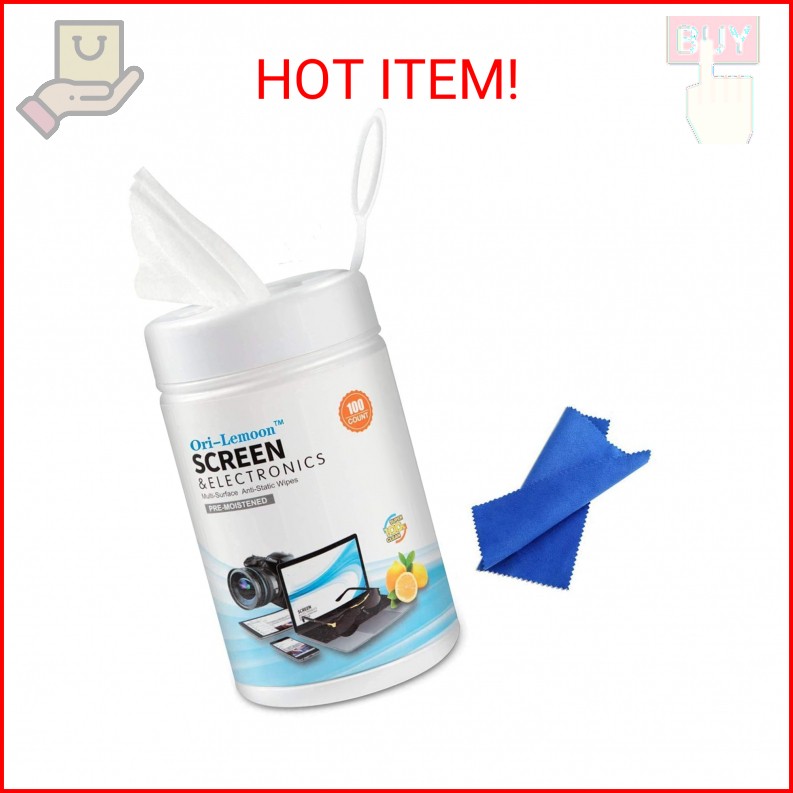 Monitor Wipes, Pre-Moistened Computer Screen Wipes for Electronics, Computer Mon