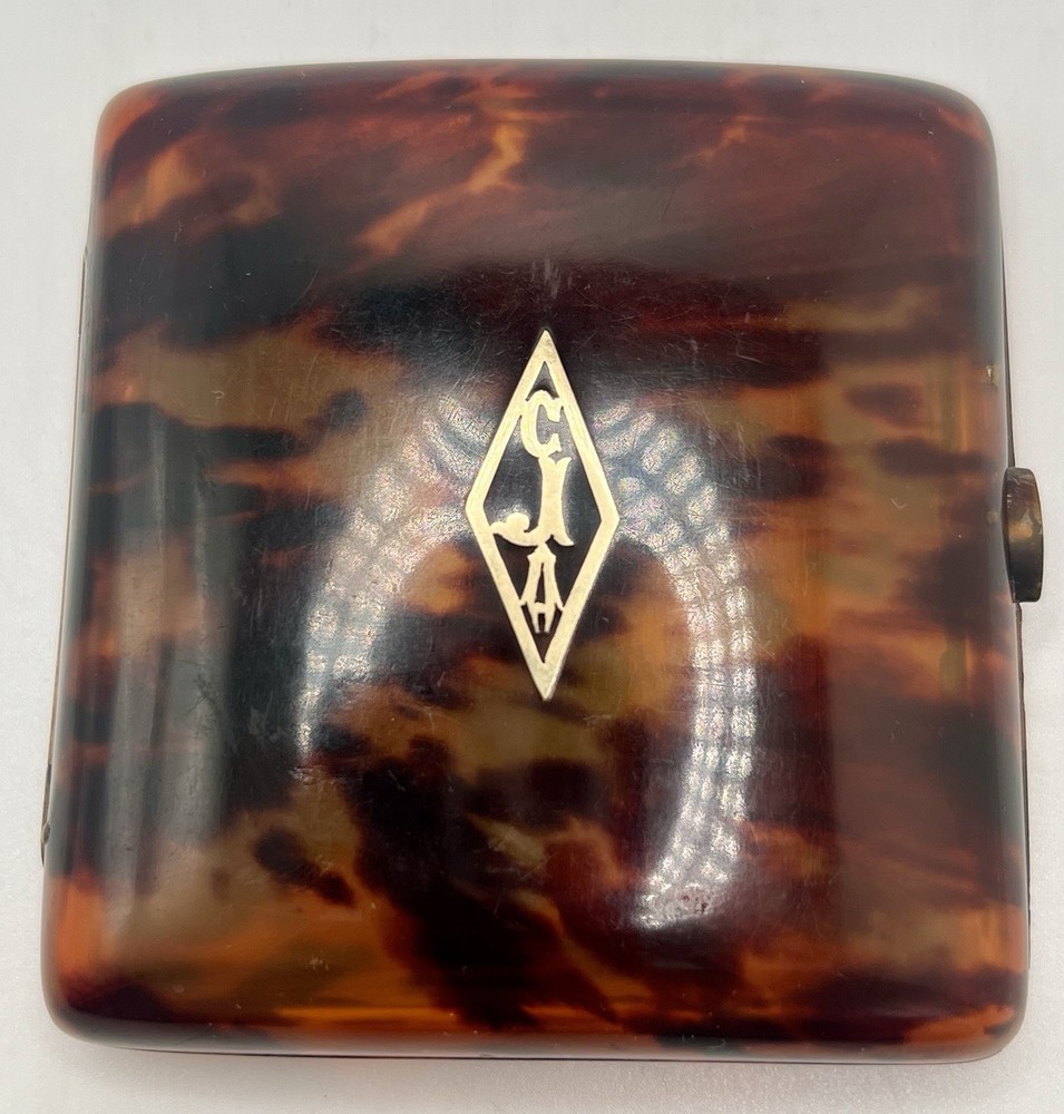 Antique Cigarette Case Tortoise Shell Possibly By Asprey