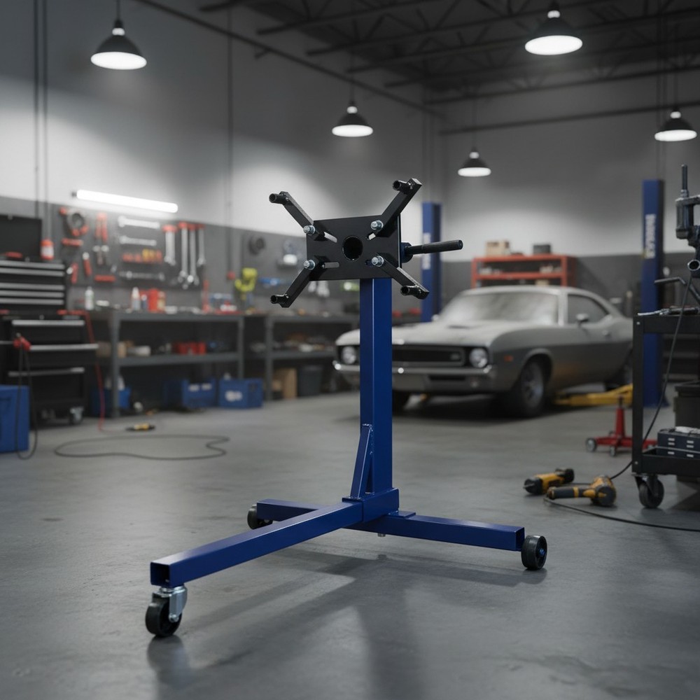 Durable Engine Stand - 750 lb Capacity with Smooth Roll Casters & 360 Rotation