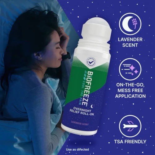 Biofreeze Overnight Relief Roll-On,Lavender Scent 2.5 Fl Oz |Pack Of 10|