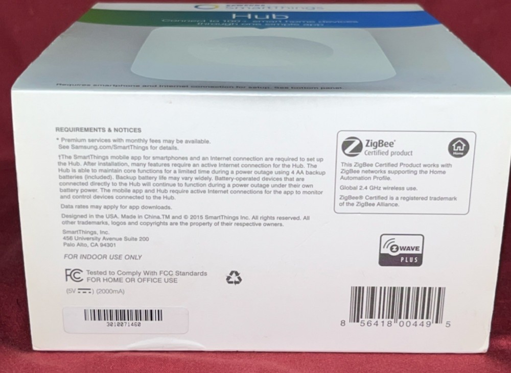 Samsung SmartThings Hub Central Controller Connects to 100+ Smart Home Devices