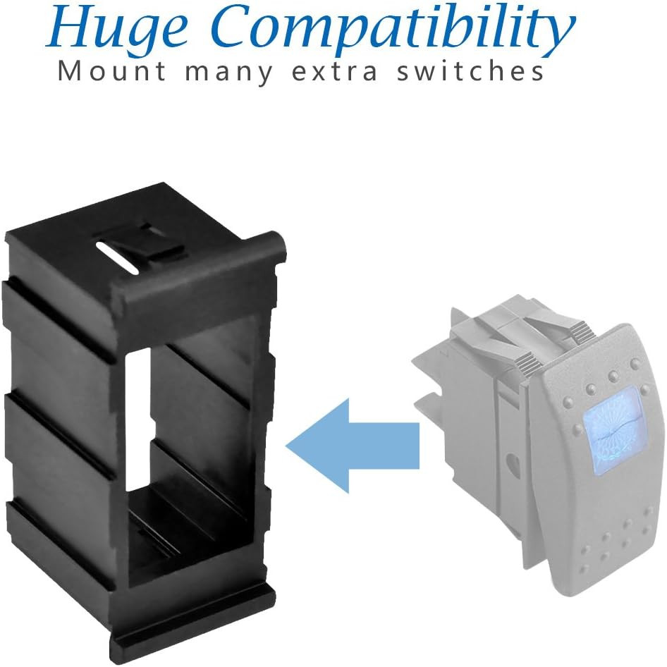 Rocker Switch Panel Switch Holder Housing Kit - Black Plastic
