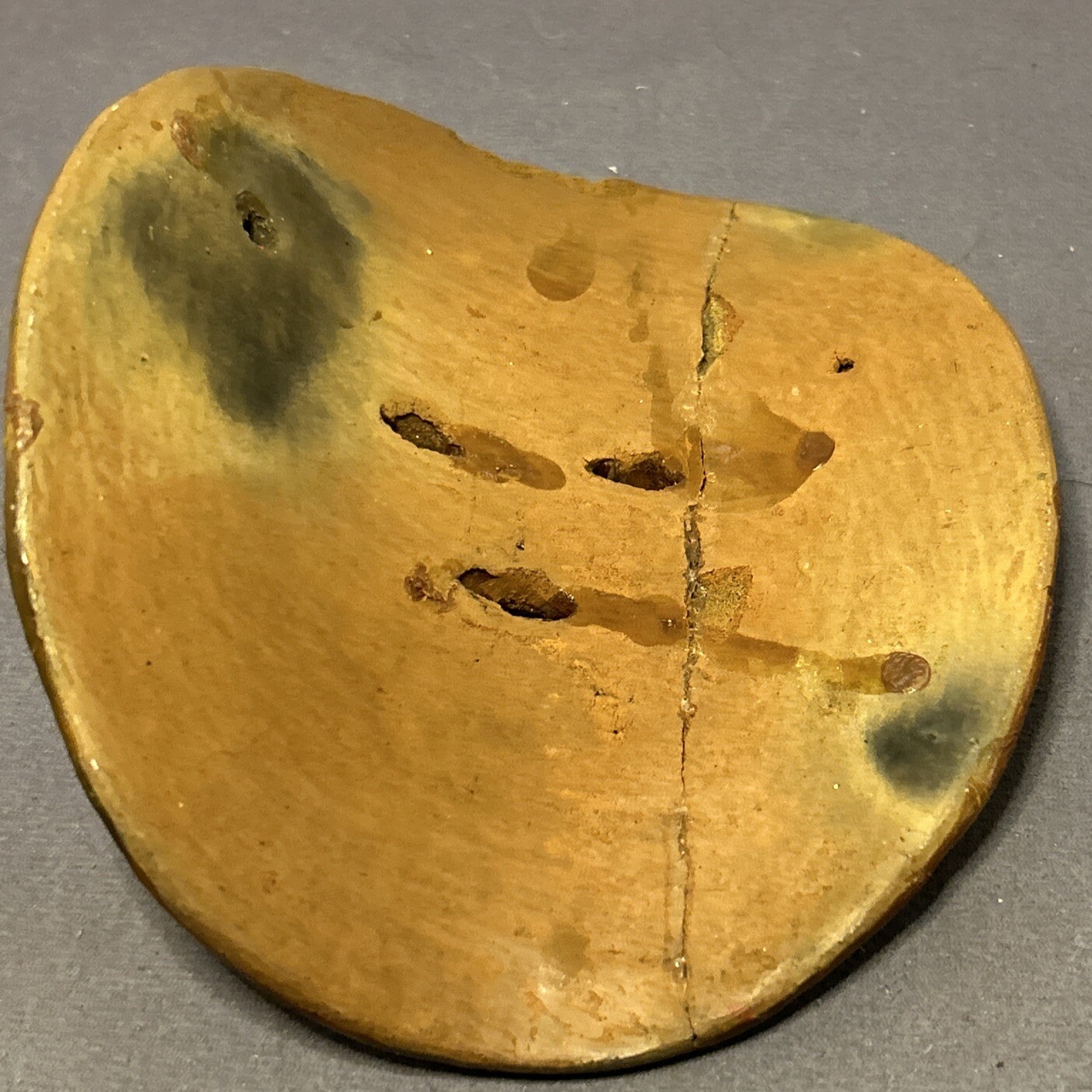 Vintage Mexican Brown Ceramic Hanging Mask Folk Art Hand Made