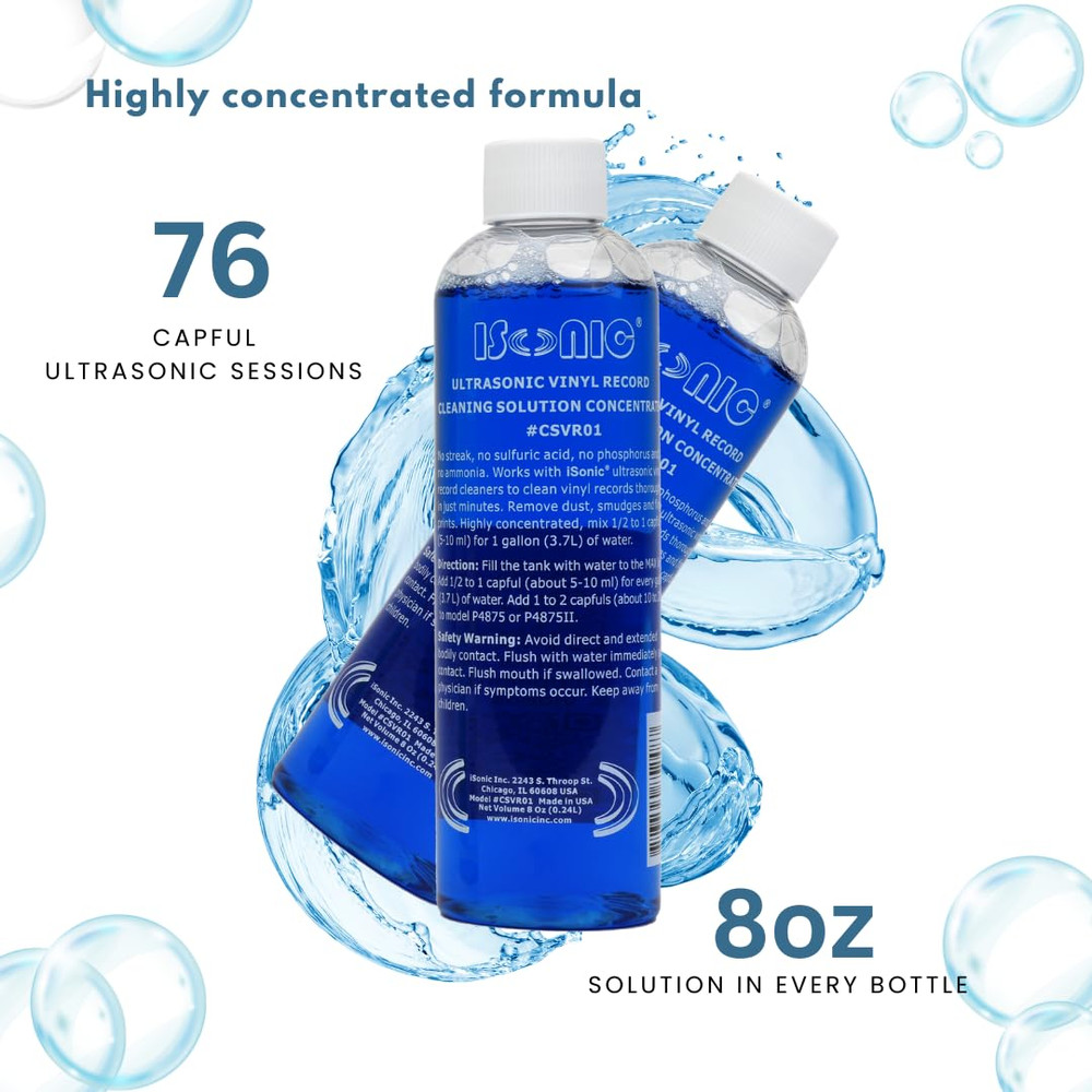 Isonic Vinyl Record Cleaning Solution Concentrate, Csvr01X2 (2-Pack)