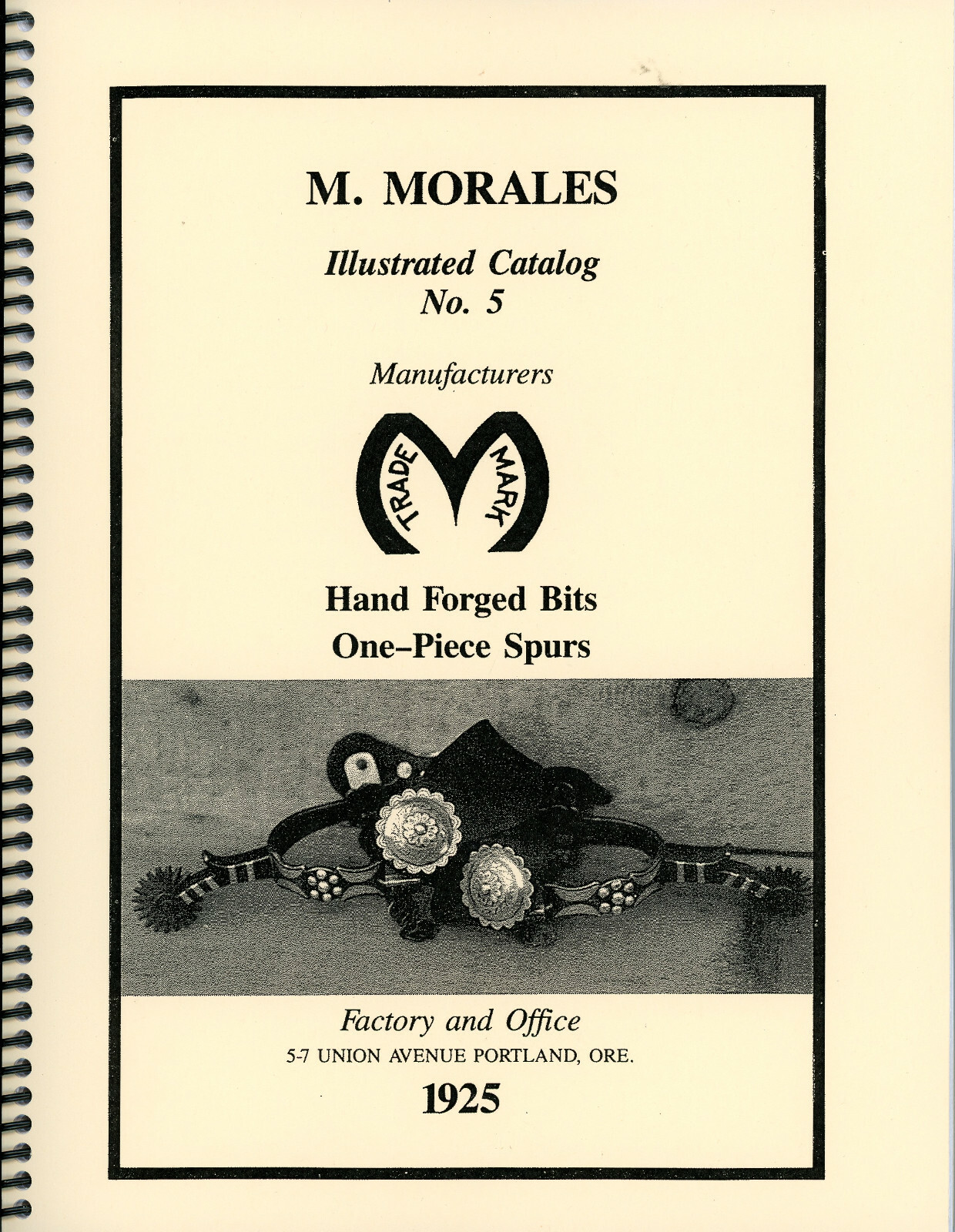 Excellent LARGE Mike Morales COWBOY BIT & SPUR Catalog #5 Reprint Oregon 1925