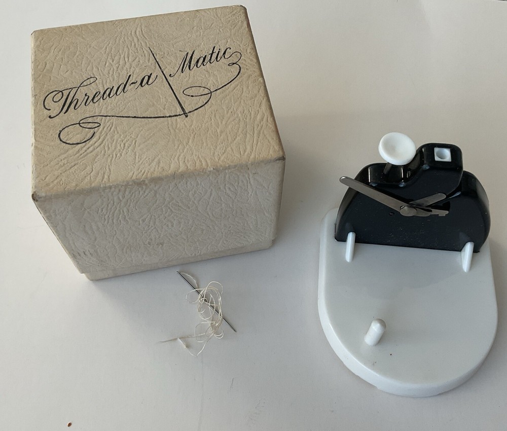 Vintage Thread-a-Matic Model 700 Needle Threader w/ Box & Directions