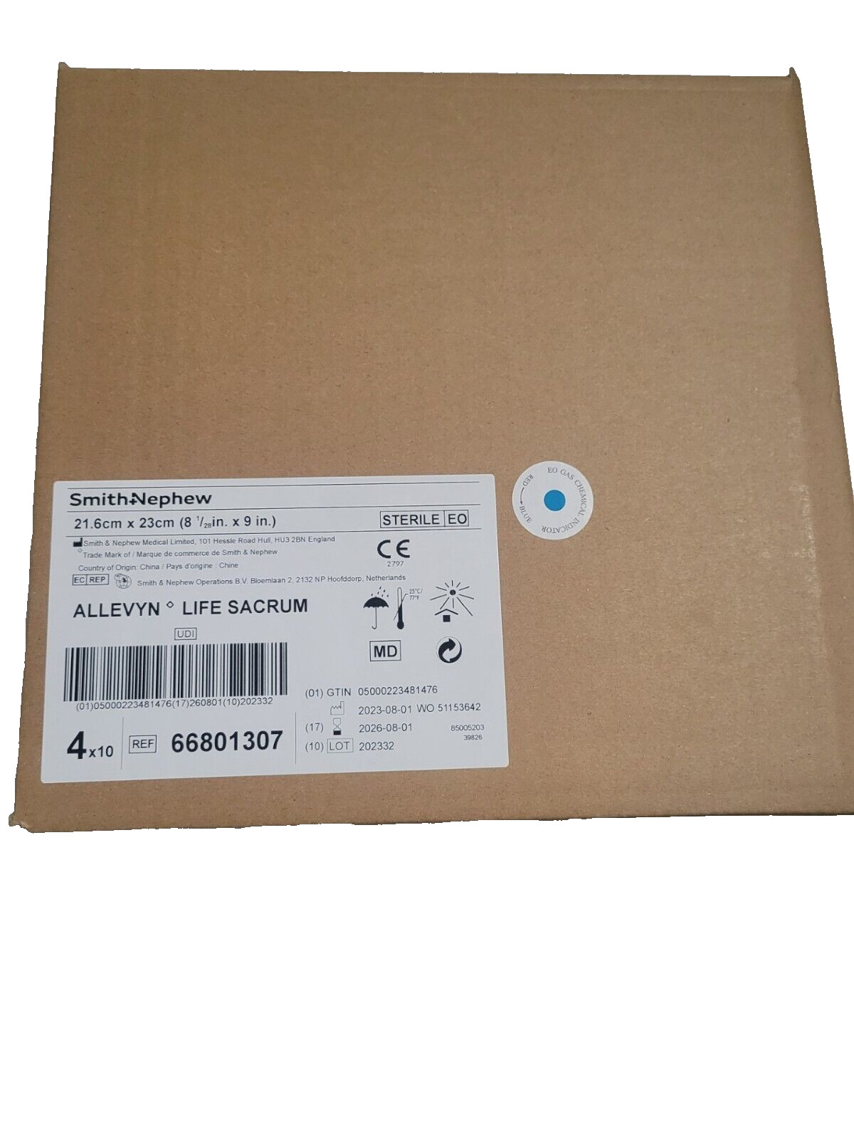 Bulk Lot of Allevyn life sacrum 66801307 1 case of 40ea 8x9 inch