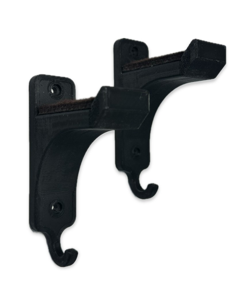 Archery Wall Mount - Universal Bow Display Hanger with Accessory Hook, Black