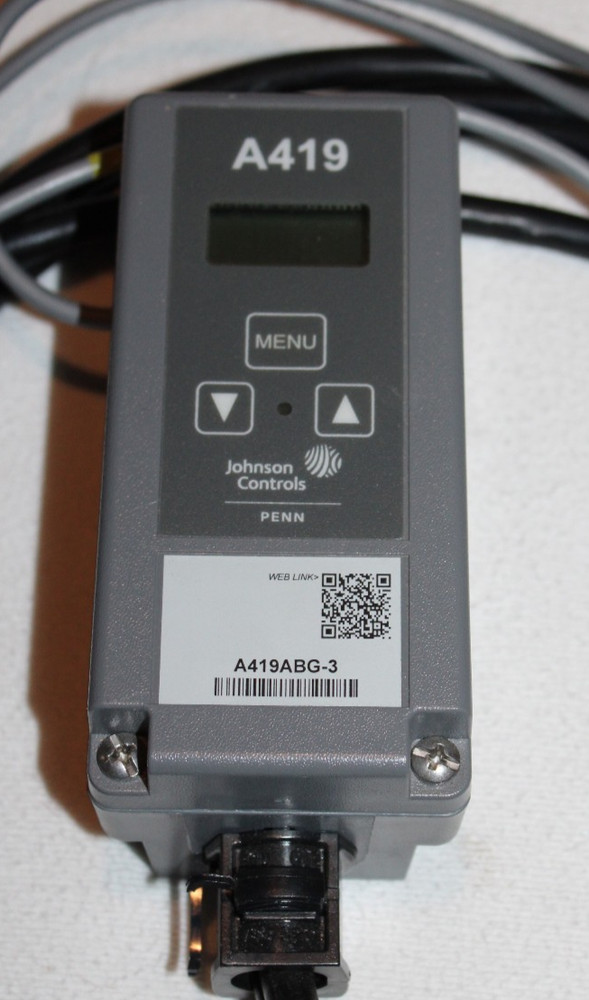 Johnson Controls A419ABG-3 Temperature Controller w/ Cords & Probe A99BB-200C