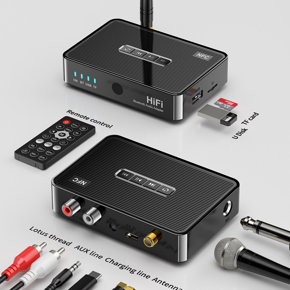 Bluetooth 5.1 Receiver Wireless Audio Adapter Support 6.5MM Home Stereo