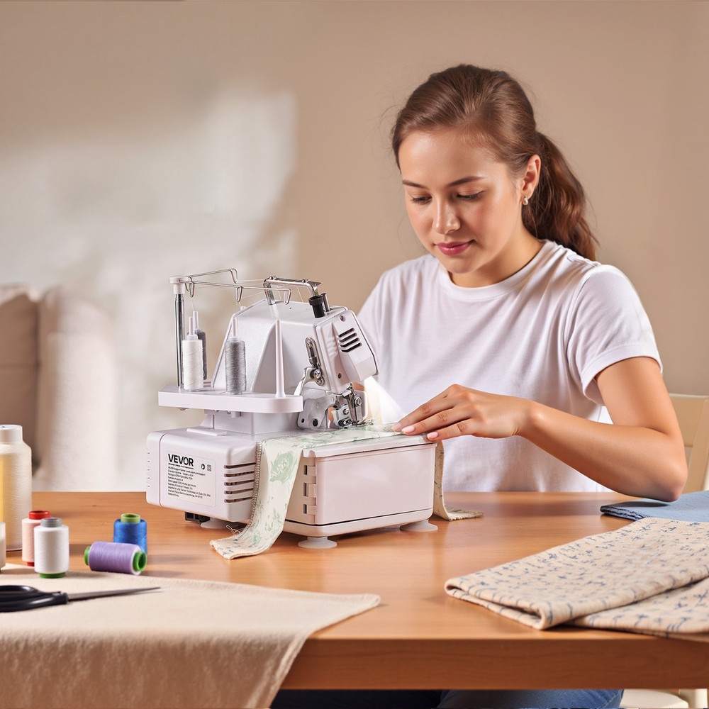 VEVOR Serger Sewing Machine Overlock Machine 1250 SPM 3 and 4 Thread Capability