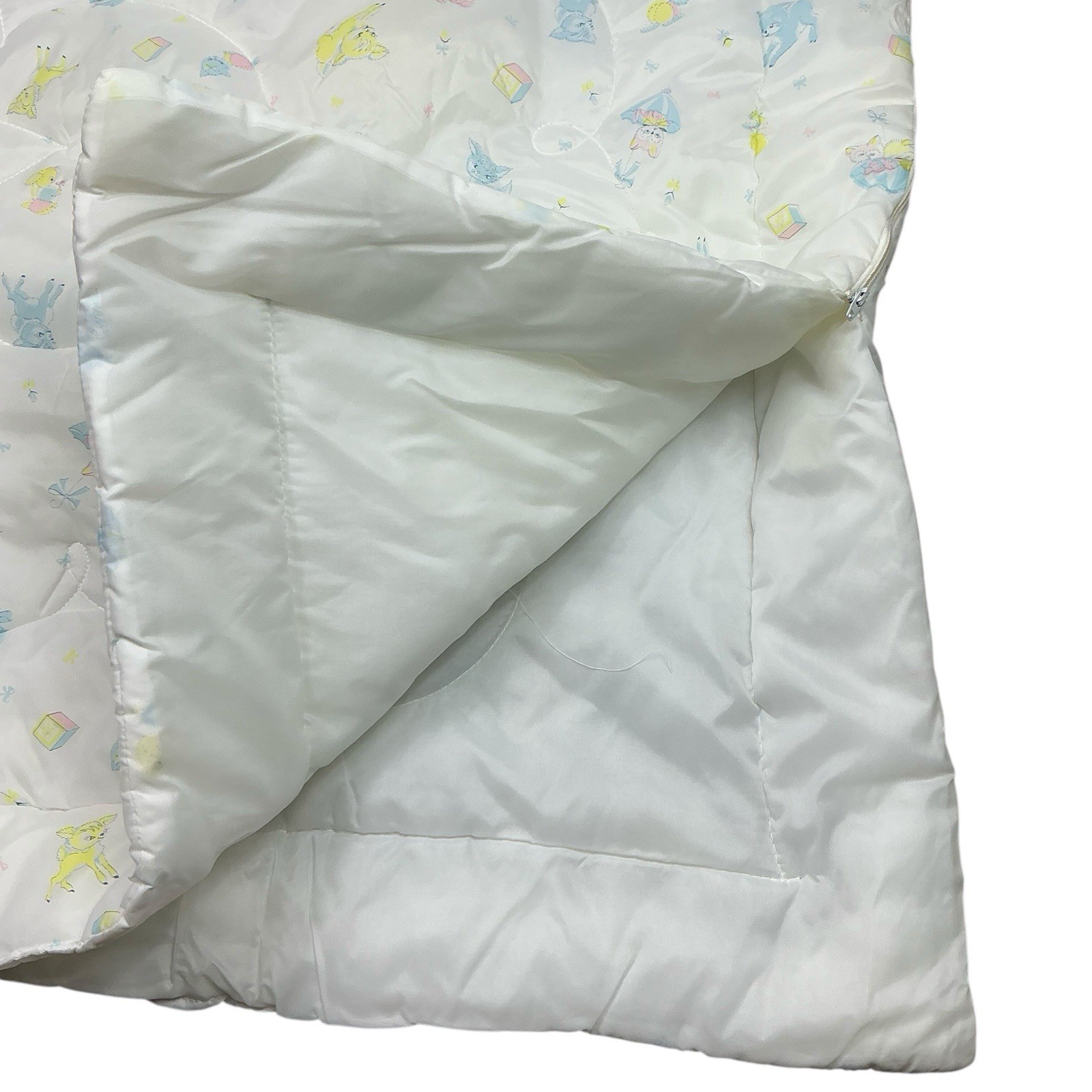 Vintage 1960s/70s pastel animal print Toddler sleeping bag 22 x 31 USA made NOS