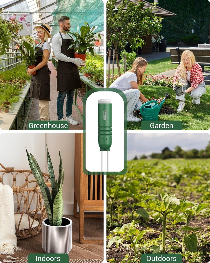 4-in-1 Soil Moisture Meter, 300ft Wireless Soil Tester Sensor, Temperature/Light