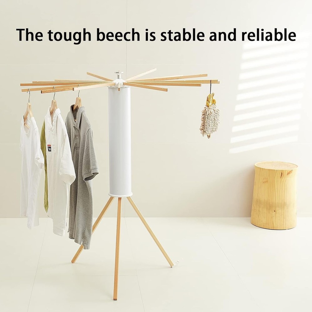 Tripod Clothes Drying Rack, Garment Rack Portable and Foldable Space Saving L...