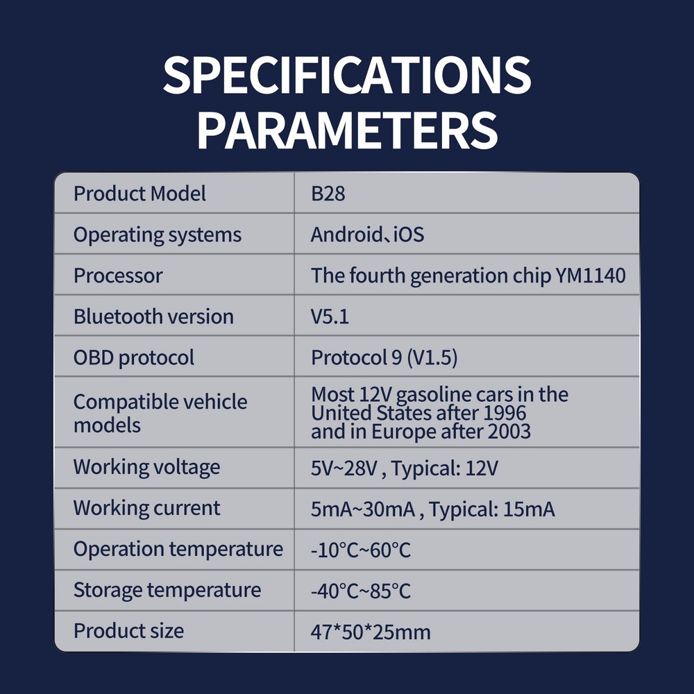2026 Bluetooth Auto Diagnostic Tool OBDII Scanner Adapter OBD2 Code Tool