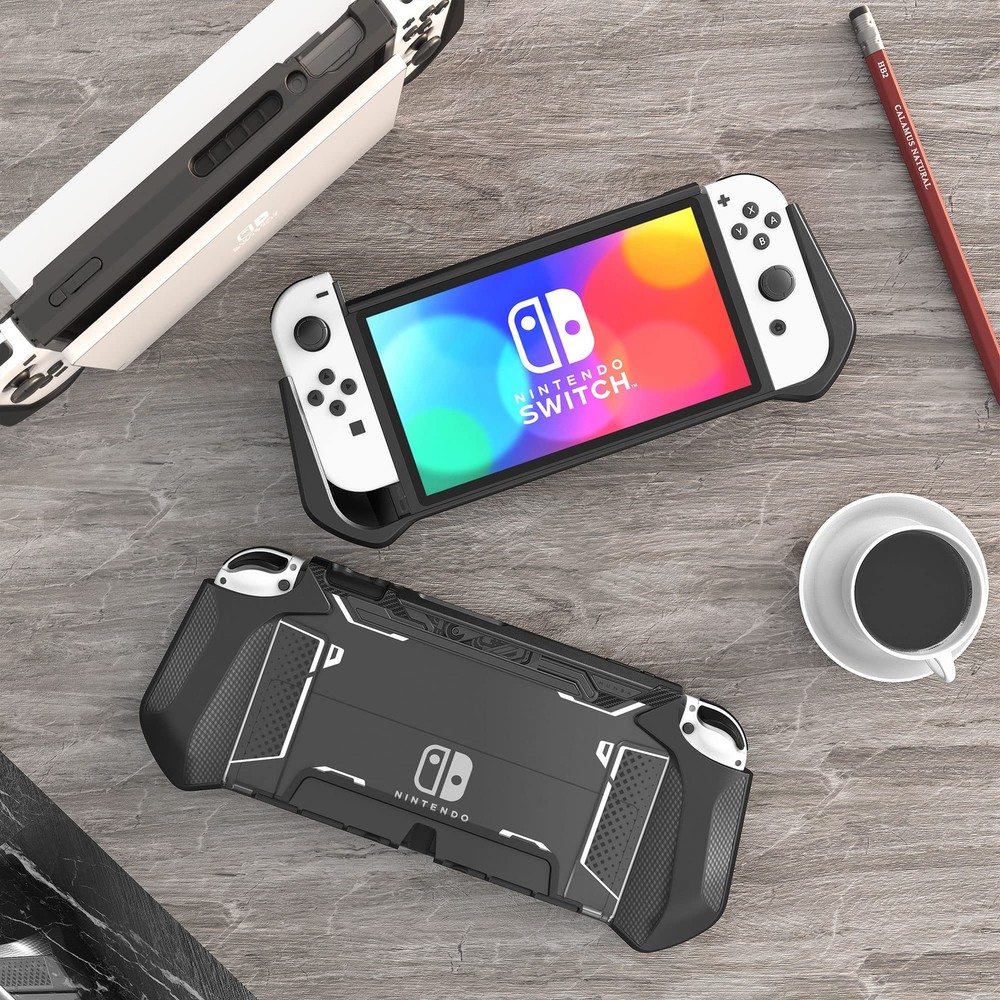Mumba Nintendo Switch OLED Dockable Case Blade Series TPU Grip Black