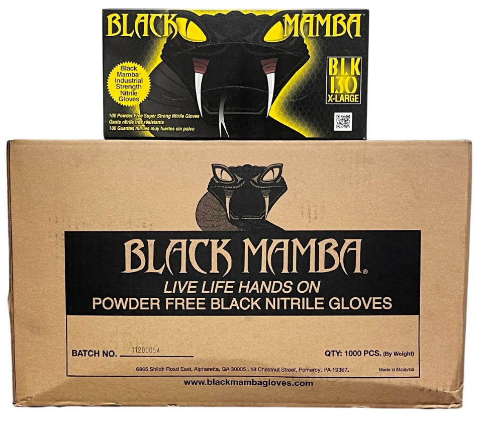 Black Mamba Nitrile Gloves 6 Mil Heavy Duty Mechanic HVAC All Sizes S M L XL XXL