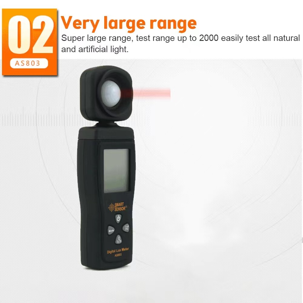 SMART SENSOR Digital Light Meter Luxmeter LCD Handheld UV Radiometer Photometer