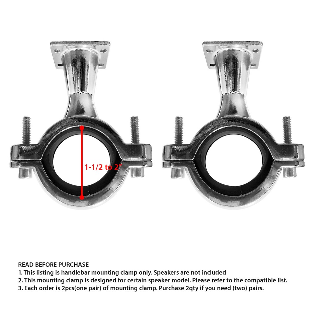Chrome 1.5 to 2" Roll Cage Bar Engine Bar Mounting Clamp Hardware Replacement