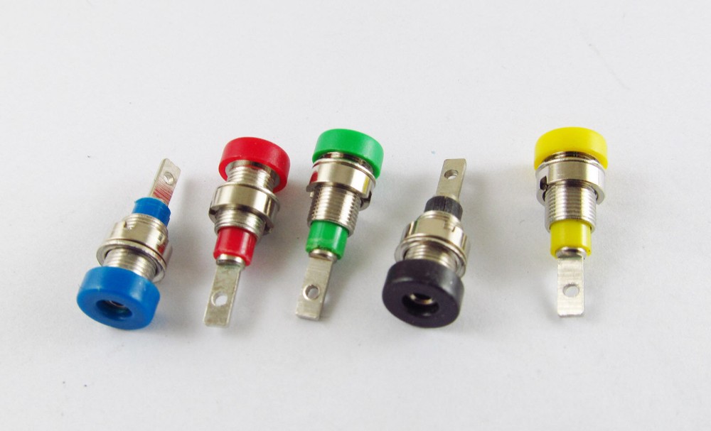 5x Copper 2mm Banana Socket Panel For Multimeter Test Probe Binding Post 5 Color