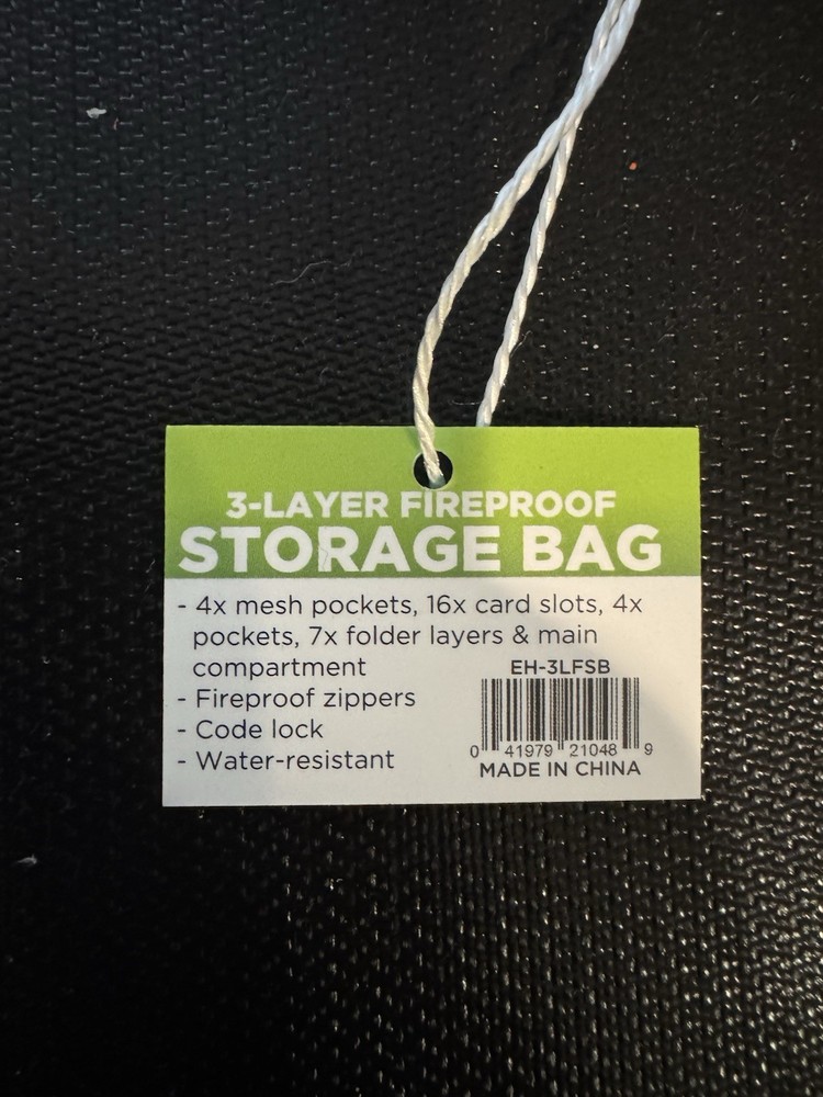 Small Fireproof Storage Organizer Case with Lock 3-Layer Soft Case