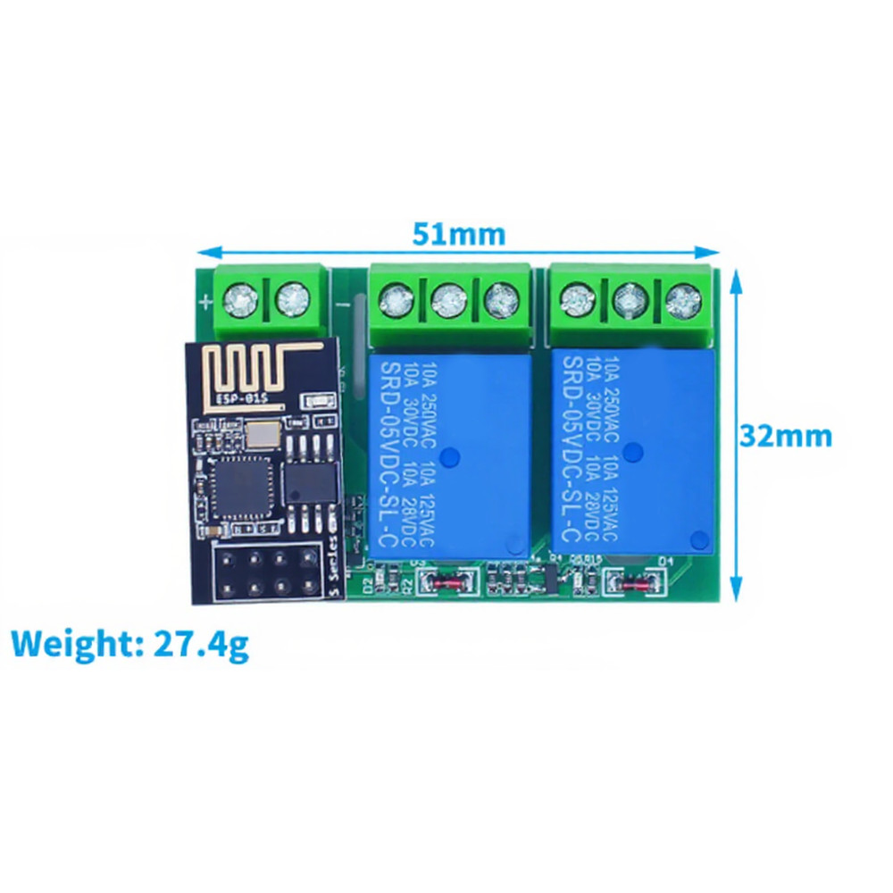 WiFi Relay ESP-01S Module Compatible with For ESP8266 for Home Projects