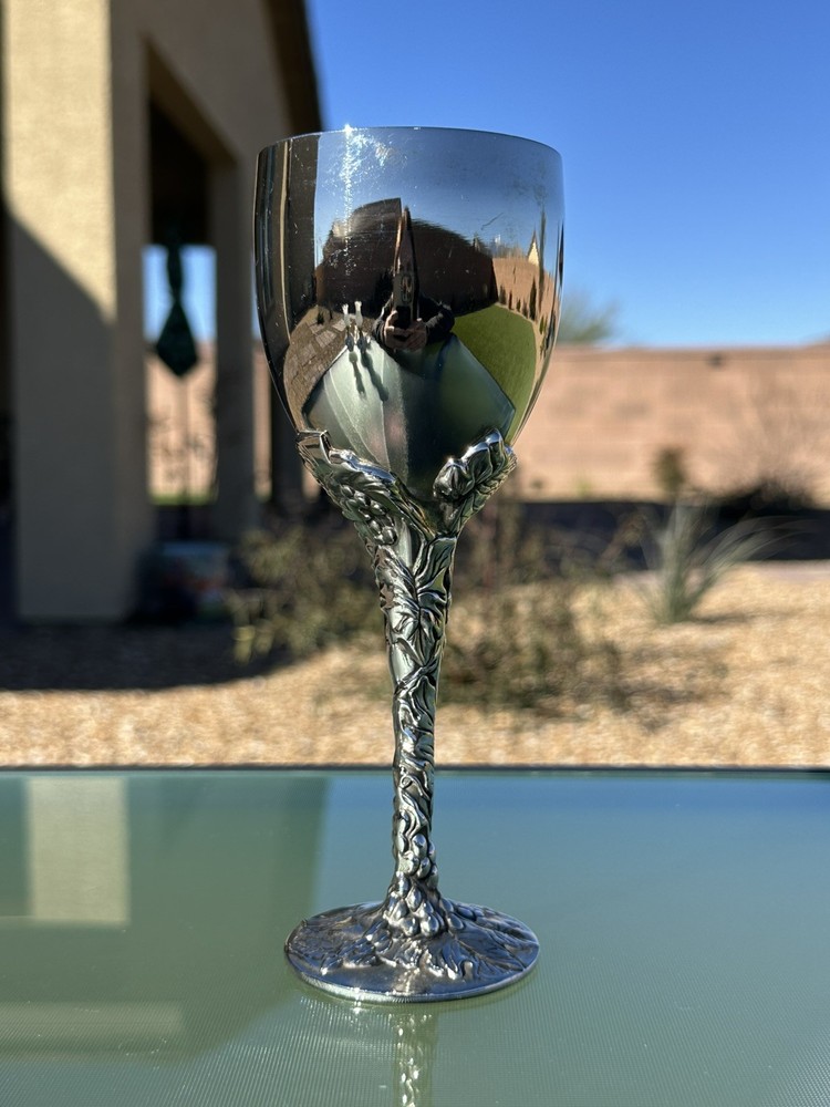 1 Vintage Godinger Silverplate Grape Leaf Vine Wine Goblets Replacement